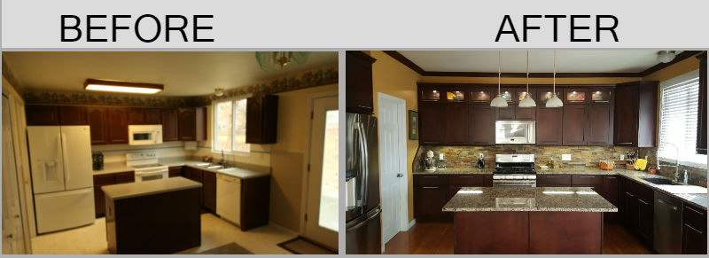 before after kitchen remodeling project